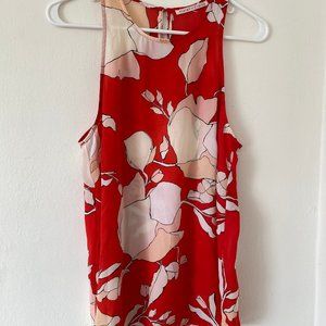 Violet + Claire Sleeveless Red/Pink Flower Blouse